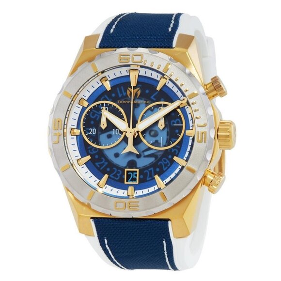 NWT Authentic Technomarine Reef Chronograph Quartz Blue Dial Men's Watch - Picture 1 of 3